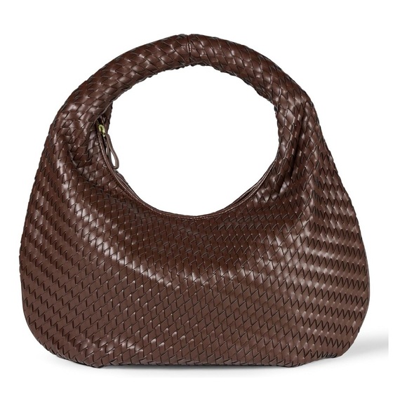 NWT Elegant Brown Woven Hobo Bag - Picture 2 of 4